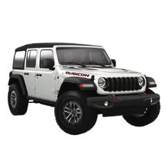 An image of a white, 4-door Jeep Rubicon.